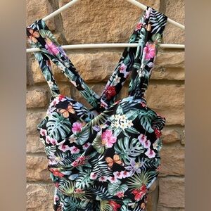 COCOPEAR Floral Swim Dress 2XL 1 Piece - Back and Bust crossover Design